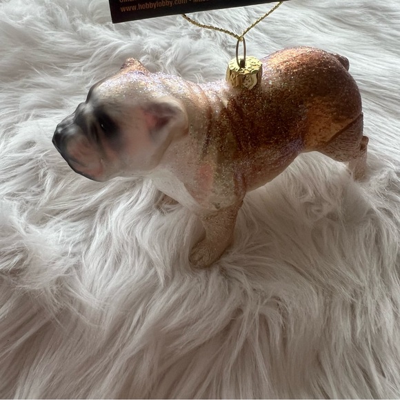 Robert Stanley English bulldog Blown Glass Christmas tree Ornament - Picture 4 of 4